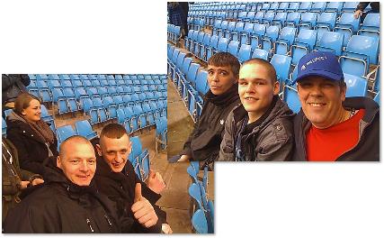 At Manchester City FC - A well earned treat, time to rest up & unwind.